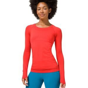 Lululemon Swiftly Tech Long-Sleeve Shirt 2.0 Hip Length Pink Punch Red Size 6